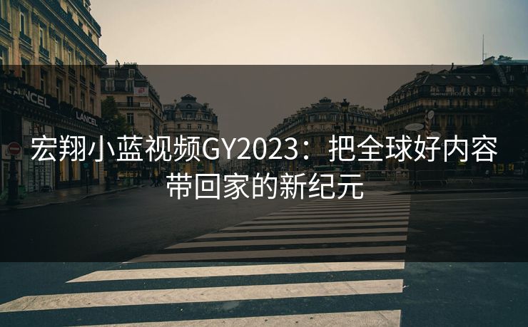 宏翔小蓝视频GY2023：把全球好内容带回家的新纪元