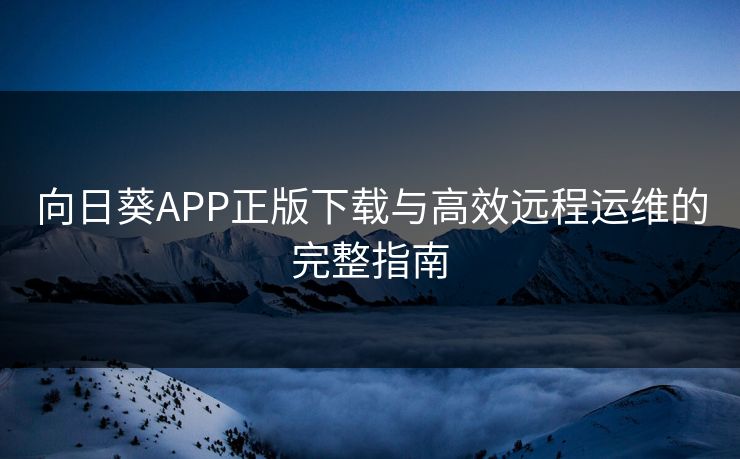 向日葵APP正版下载与高效远程运维的完整指南