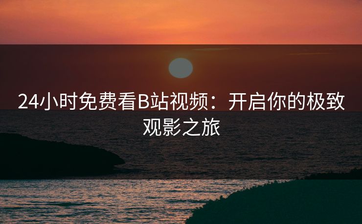 24小时免费看B站视频：开启你的极致观影之旅