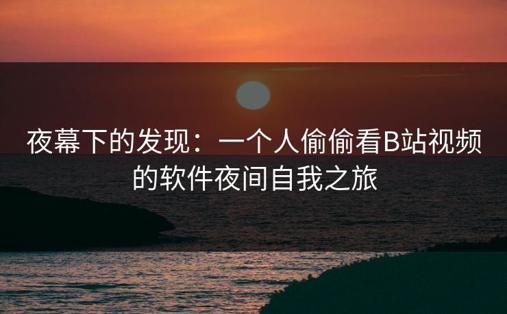 夜幕下的发现：一个人偷偷看B站视频的软件夜间自我之旅